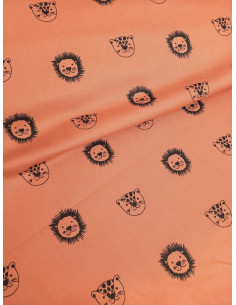 Tissus BIO Lion terracotta