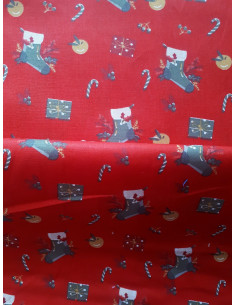 Tissus oeko tex Noel rouge