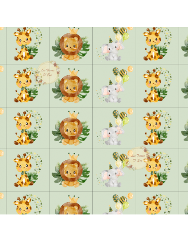 Panneau lot de 6 lingettesTissus safari exclusif