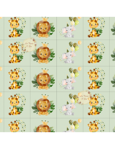 Panneau lot de 6 lingettesTissus safari exclusif