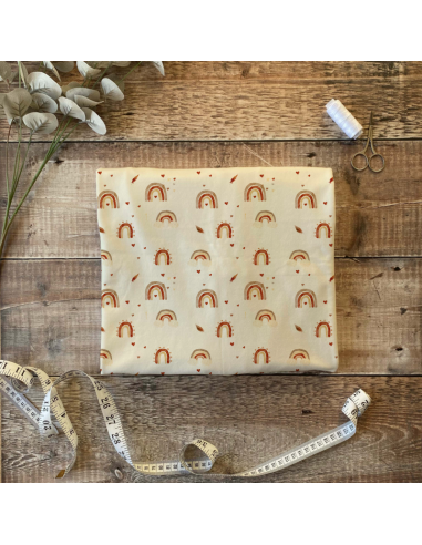 Tissus arc en ciel beige
