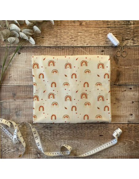 Tissus arc en ciel beige