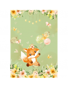 Coupon couverture 75*95 cm renard vert bio