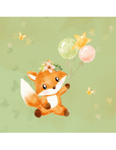 Coupon 35*35 cm renard vert