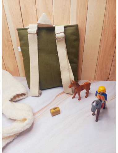 Sac à dos école maternelle chevalier kaki
