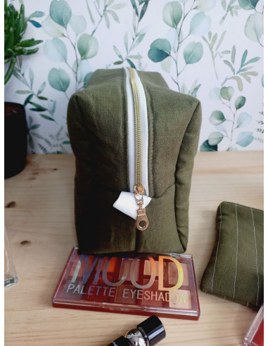 Trousse de toilette kaki