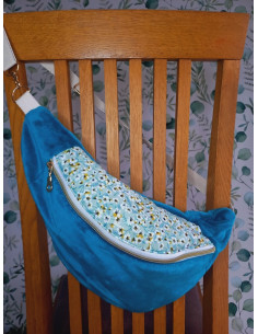 Sac banane fleurs bleues 2