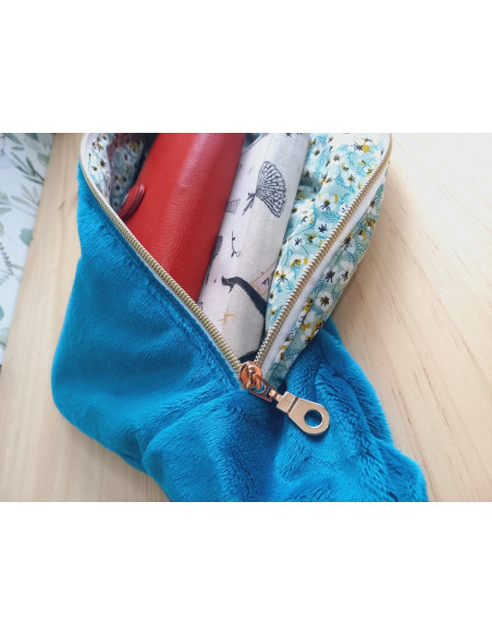 Sac banane fleurs bleues