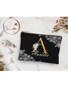 Trousse / pochette noir dentelle