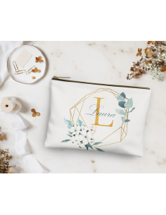 Trousse / pochette eucalyptus coton