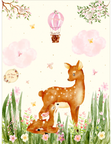 Coupon couverture 75*95 cm biche pré commande