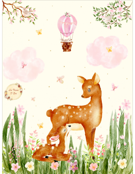 Coupon couverture 75*95 cm biche pré commande