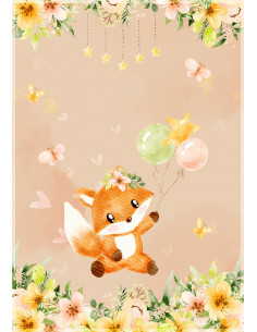 Coupon couverture 75*95 cm renard orangée bio