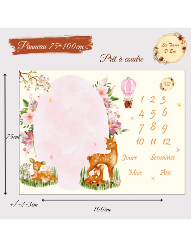 Coupon couverture 75*95 cm biche pré commande