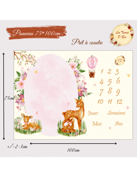 Coupon couverture 75*95 cm biche pré commande