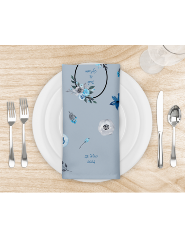 Serviette de table bleuté pré commande