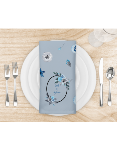 Serviette de table bleuté pré commande