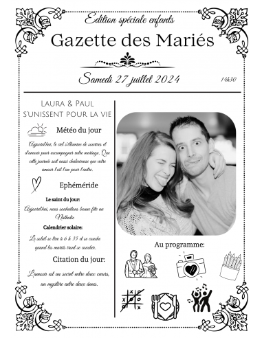 Gazette des mariés enfants canva