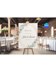 Panneau de bienvenue eucalyptus