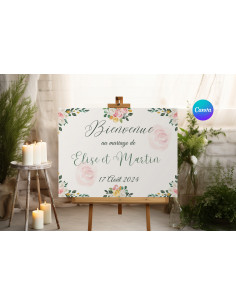 Panneau de bienvenue fleurs d'été