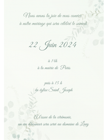 Modèle faire part eucalyptus