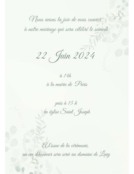 Modèle faire part eucalyptus