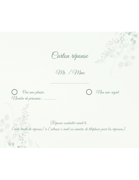 Modèle faire part eucalyptus