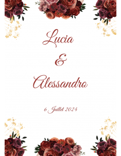 Modèle faire part fleurs rouges 2