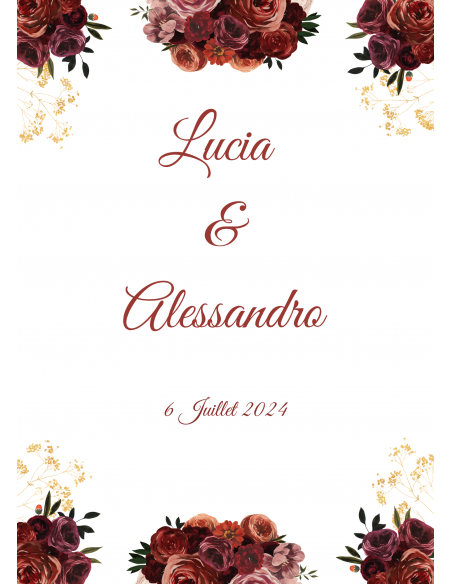 Modèle faire part fleurs rouges