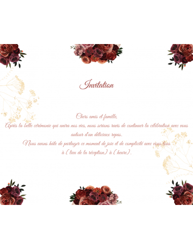 Modèle faire part fleurs rouges