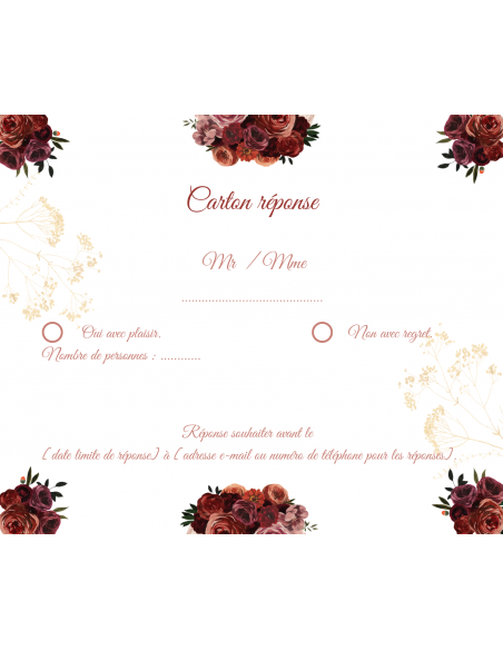 Modèle faire part fleurs rouges