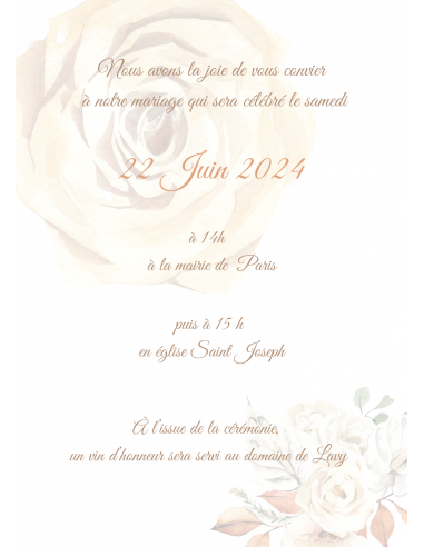 Modèle faire part fleurs beiges