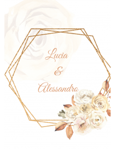 Modèle faire part fleurs beiges 2