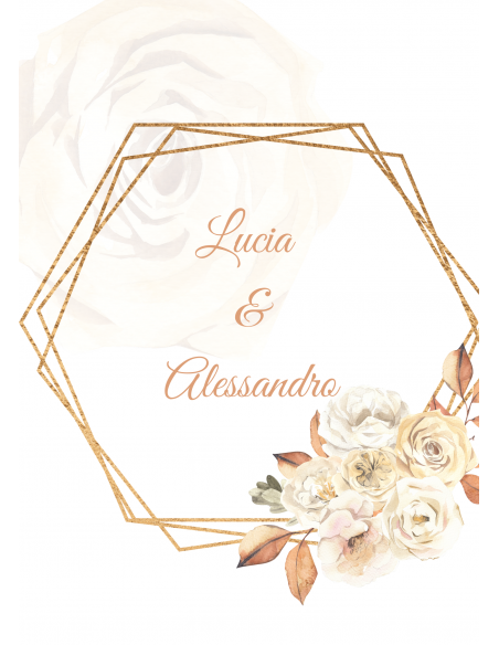 Modèle faire part fleurs beiges