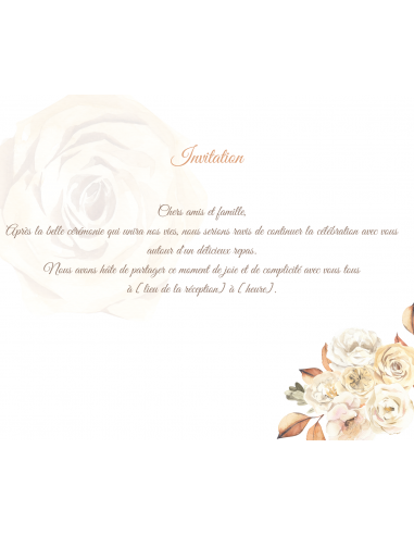 Modèle faire part fleurs beiges