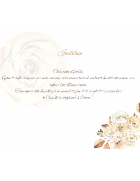 Modèle faire part fleurs beiges