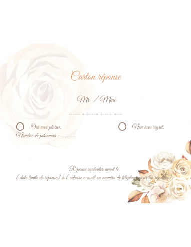 Modèle faire part fleurs beiges