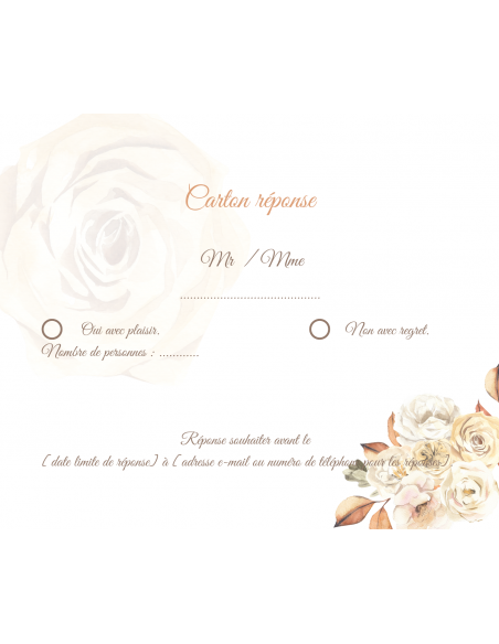 Modèle faire part fleurs beiges