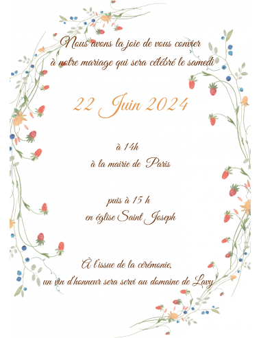 Modèle faire part fleurs de printemps