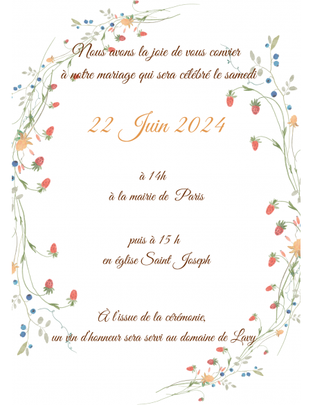 Modèle faire part fleurs de printemps