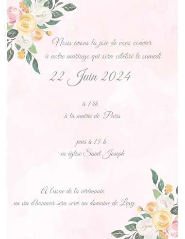 Modèle faire part fleurs d'été