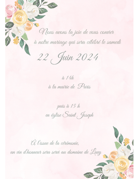 Modèle faire part fleurs d'été