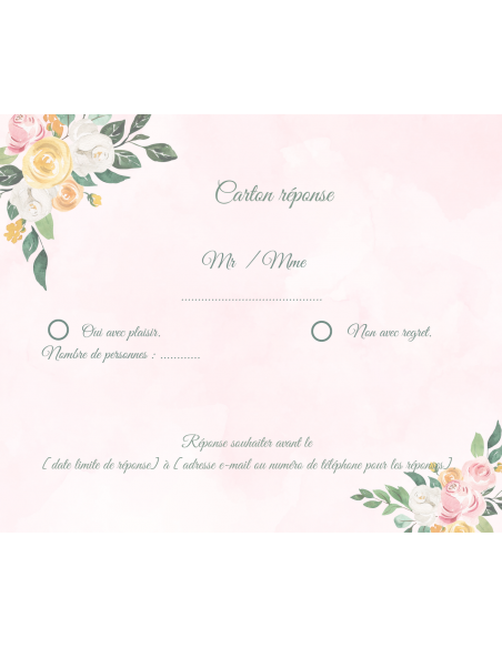 Modèle faire part fleurs d'été