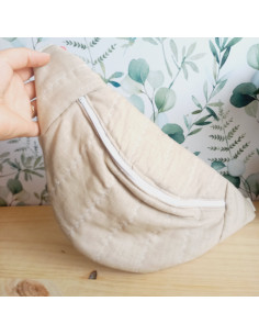 Sac banane lin beige