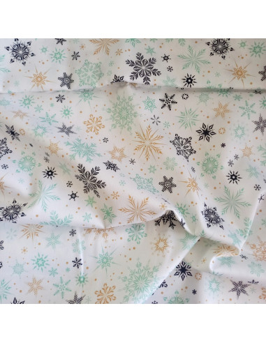 Tissus coton bio flocon de noël