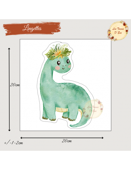 Coupon lingettes 20*20cm dino