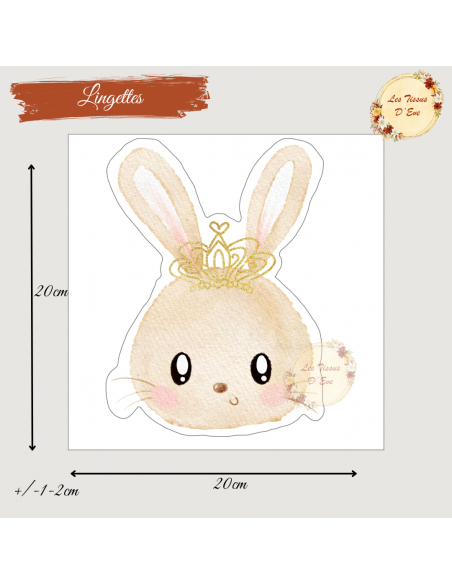 Coupon lingettes 20*20cm lapin