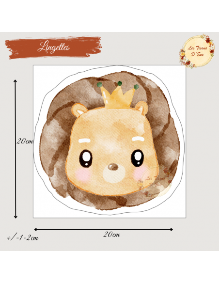 Coupon lingettes 20*20cm lion