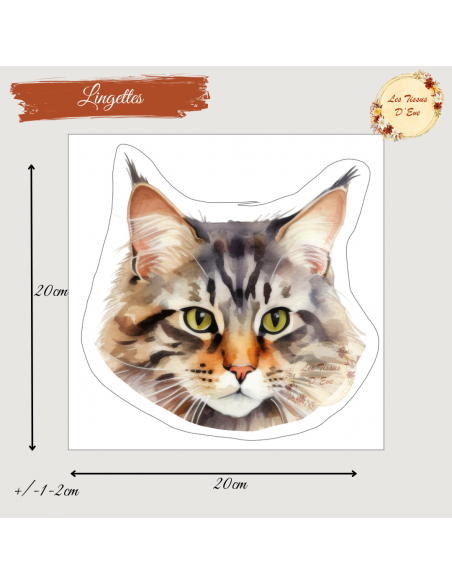 Coupon lingettes 20*20cm chat 1