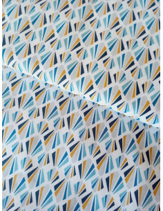 Tissu géométrique bleu